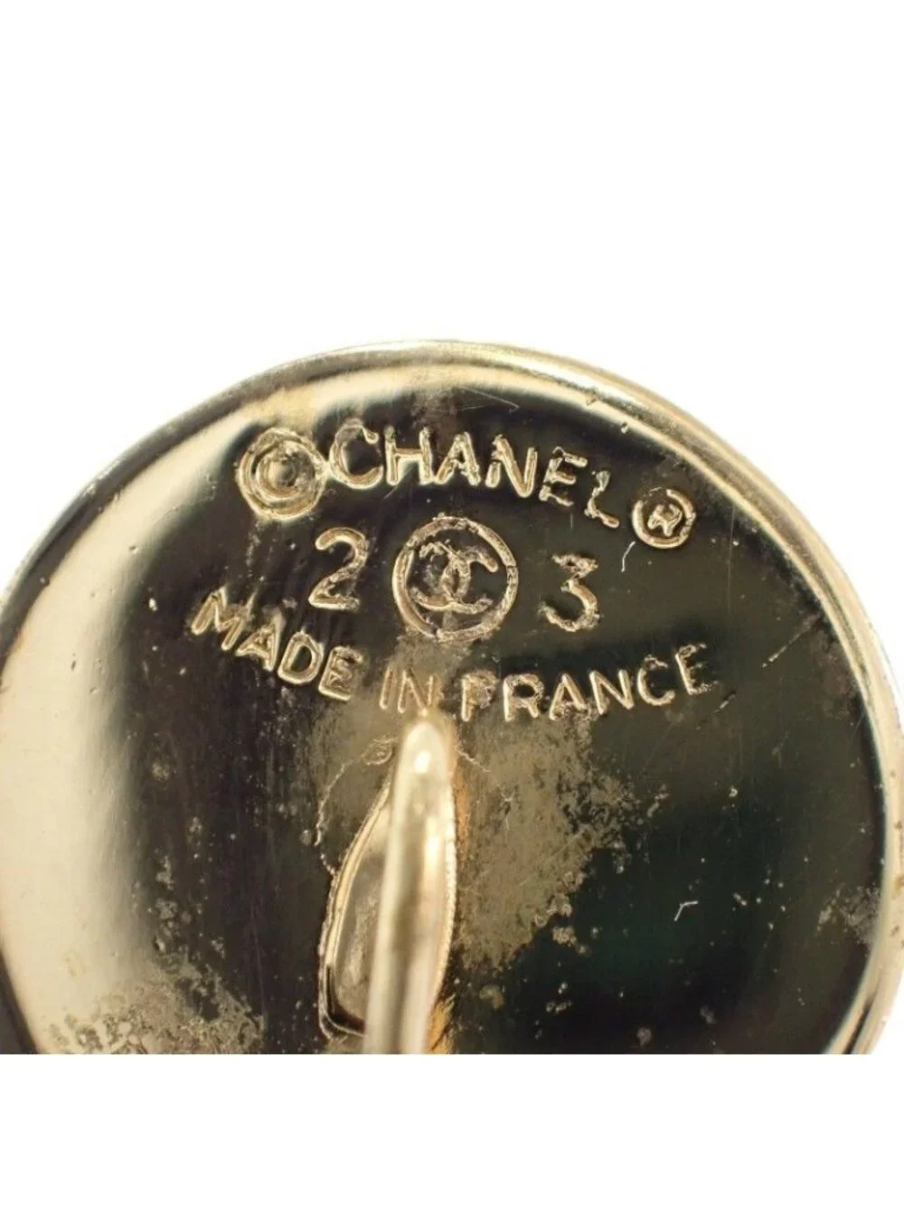 Chanel Pin Brooch Vintage Metal Faux Pearl CC Logo